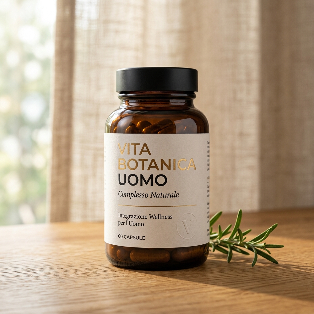VITA BOTANICA UOMO - Flacone integratore vegetale in vetro ambrato